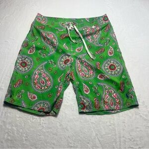 Polo by Ralph Lauren Green and Pink Paisley Shorts